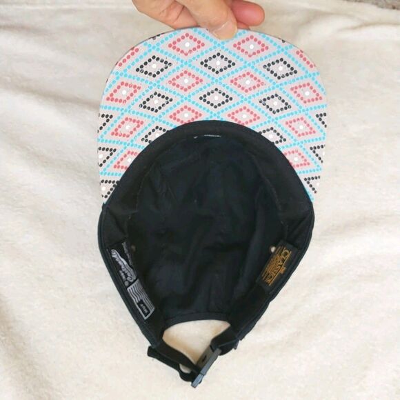 HUF Hex Volley Cap Hat Unisex OS Black Diamond Bill Cotton Logo Strap Back USA - Picture 9 of 12